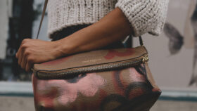 Grainy Leather and House Check Shoulder Bag — Luxe Style for Less